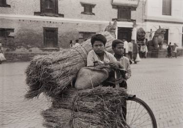 Boys with Bicycle, Bhaktapur, Nepal thumb