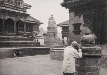 Praying at Durbar Square, Bhaktapur, Nepal - Limited Edition of 25 thumb