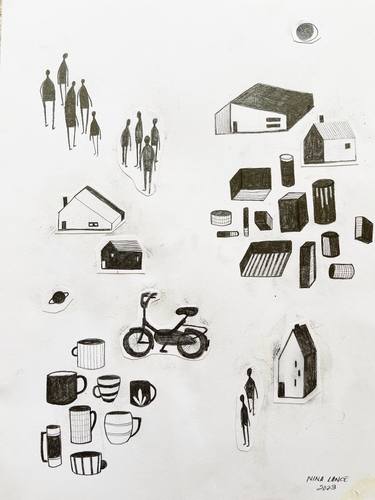Print of People Drawings by Nina Suh Lance