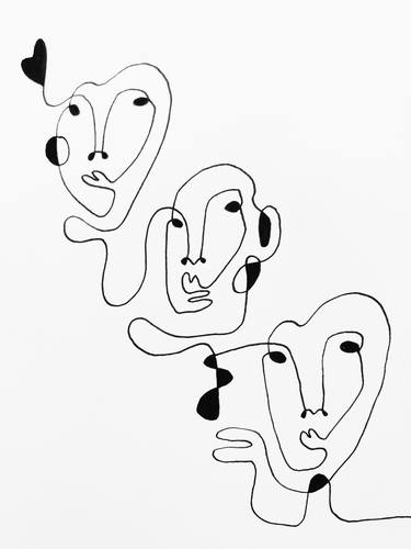 Print of Abstract People Drawings by Nina Suh Lance