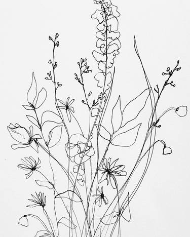 Original Floral Drawings by Nina Suh Lance
