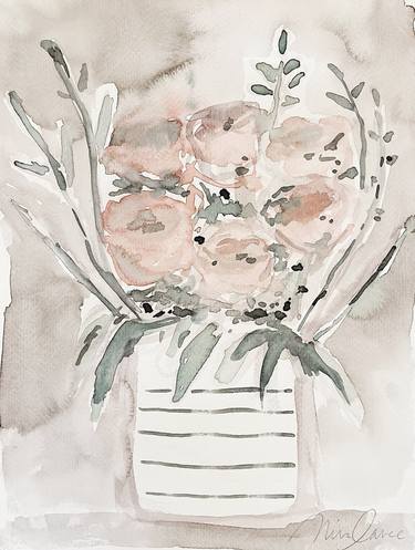 Original Minimalism Floral Paintings by Nina Suh Lance