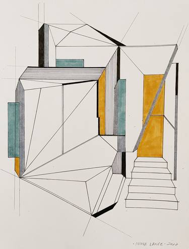 Original Abstract Architecture Drawings by Nina Suh Lance