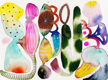 Print of Abstract Botanic Paintings by Nina Suh Lance