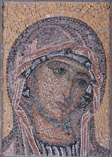 Theotokos, The Mother of God, natural stone mosaic thumb