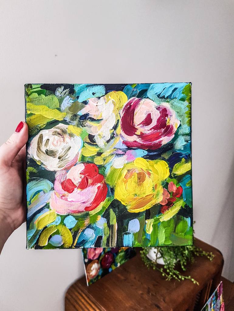 Original Impressionism Floral Painting by Marija Morozova