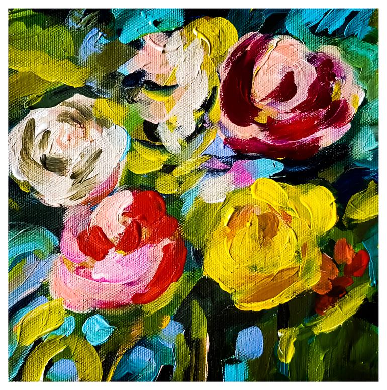 Original Impressionism Floral Painting by Marija Morozova