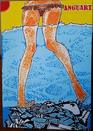 Original Abstract Beach Paintings by Andrea Guarniero