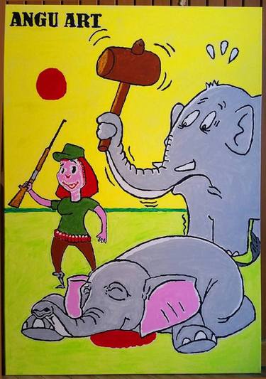 Original Art Deco Children Paintings by Andrea Guarniero