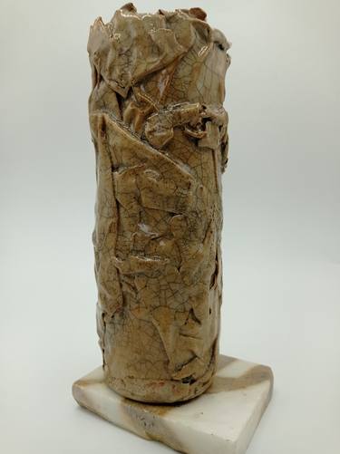 Tall crackle glaze vase thumb