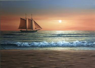 Print of Seascape Paintings by Mikail Coskun