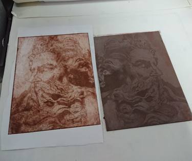Original Classical mythology Printmaking by Alberta Benavides