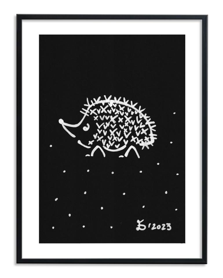 Original Abstract Animal Drawing by Ewa Dura