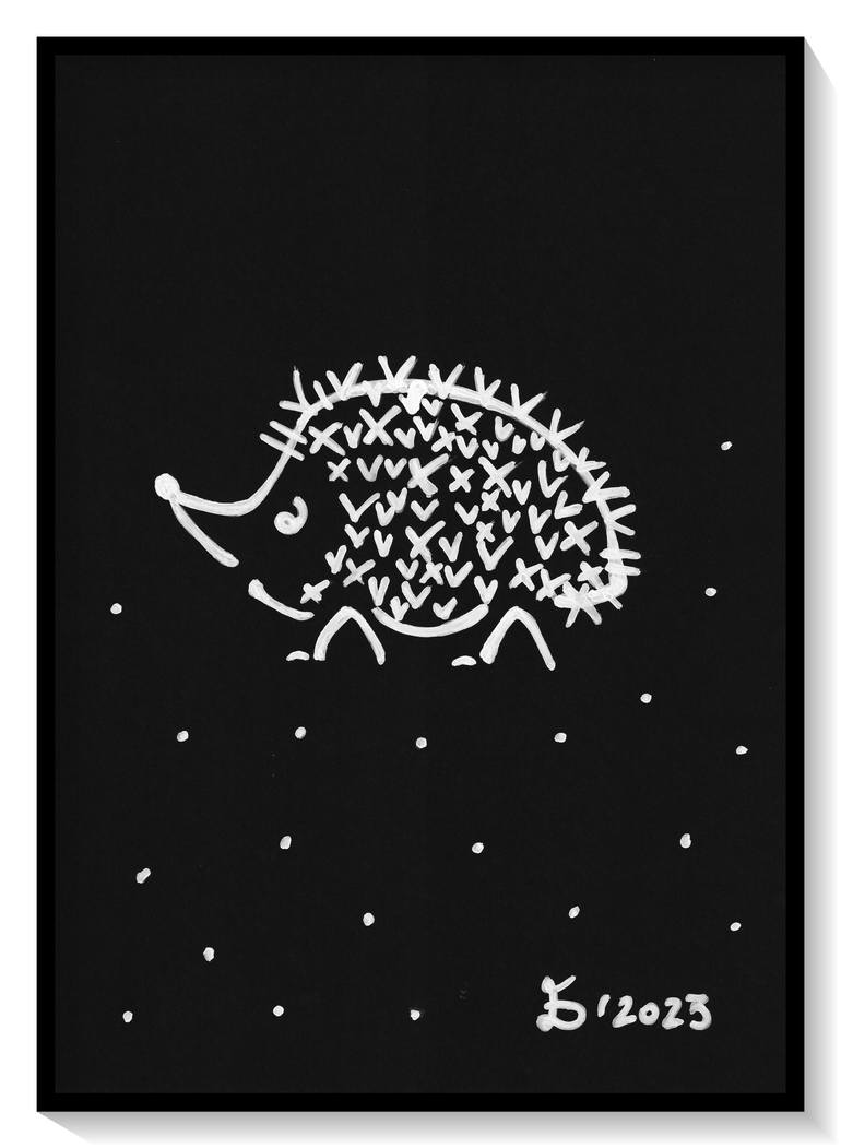 Original Abstract Animal Drawing by Ewa Dura