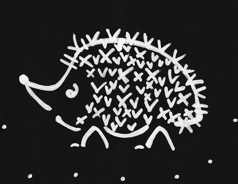 Original Abstract Animal Drawing by Ewa Dura