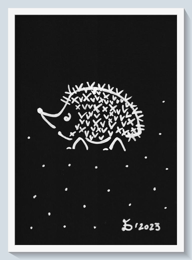 Original Abstract Animal Drawing by Ewa Dura