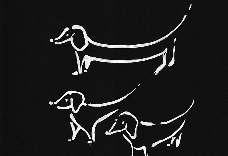 Original Abstract Animal Drawing by Ewa Dura