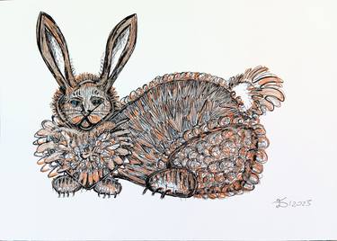 Original Contemporary Animal Drawings by Ewa Dura