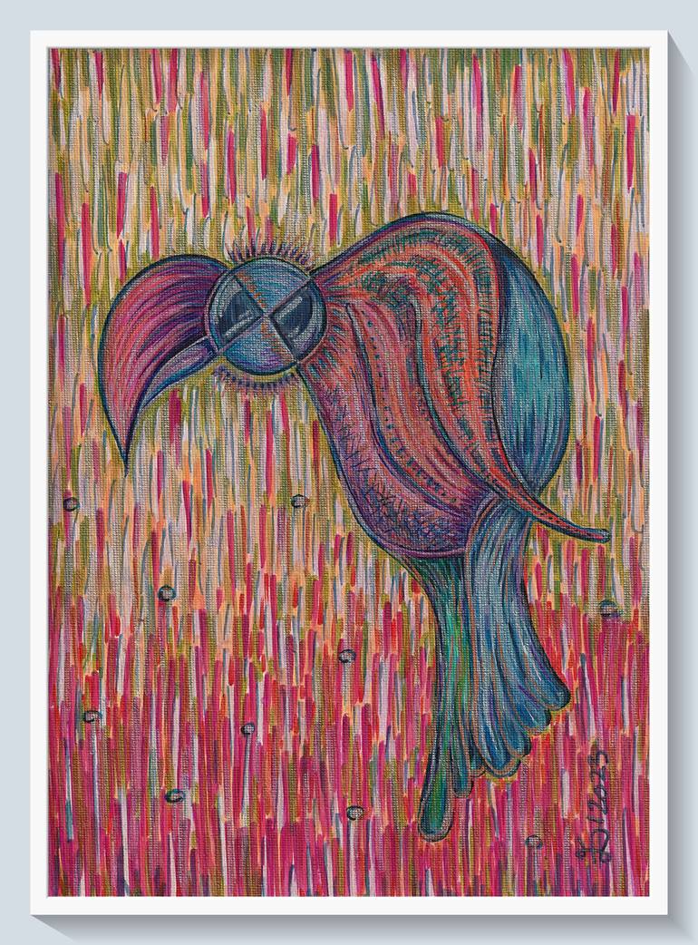 Original Abstract Animal Painting by Ewa Dura