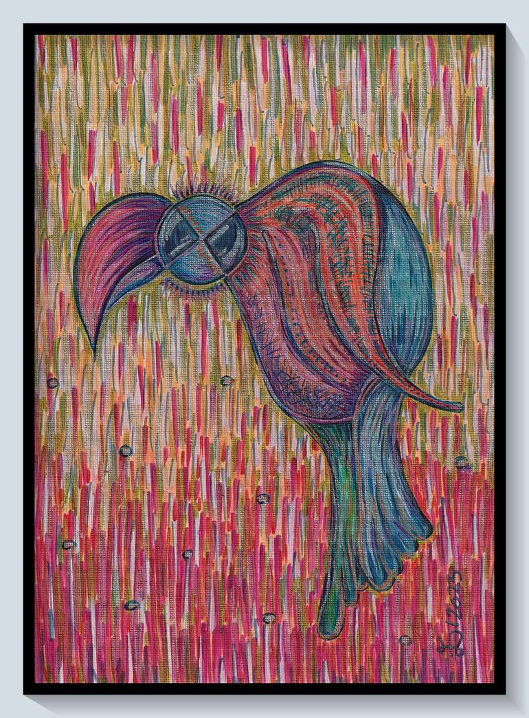 Original Abstract Animal Painting by Ewa Dura