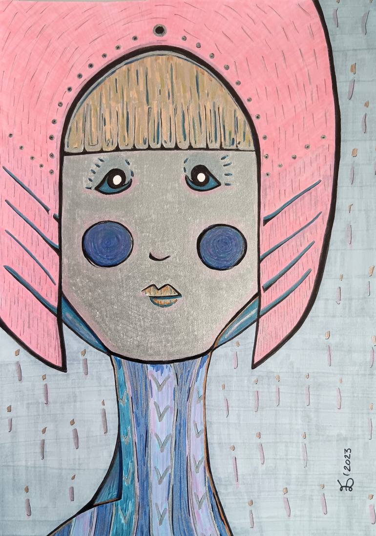 Original Art Deco Women Painting by Ewa Dura