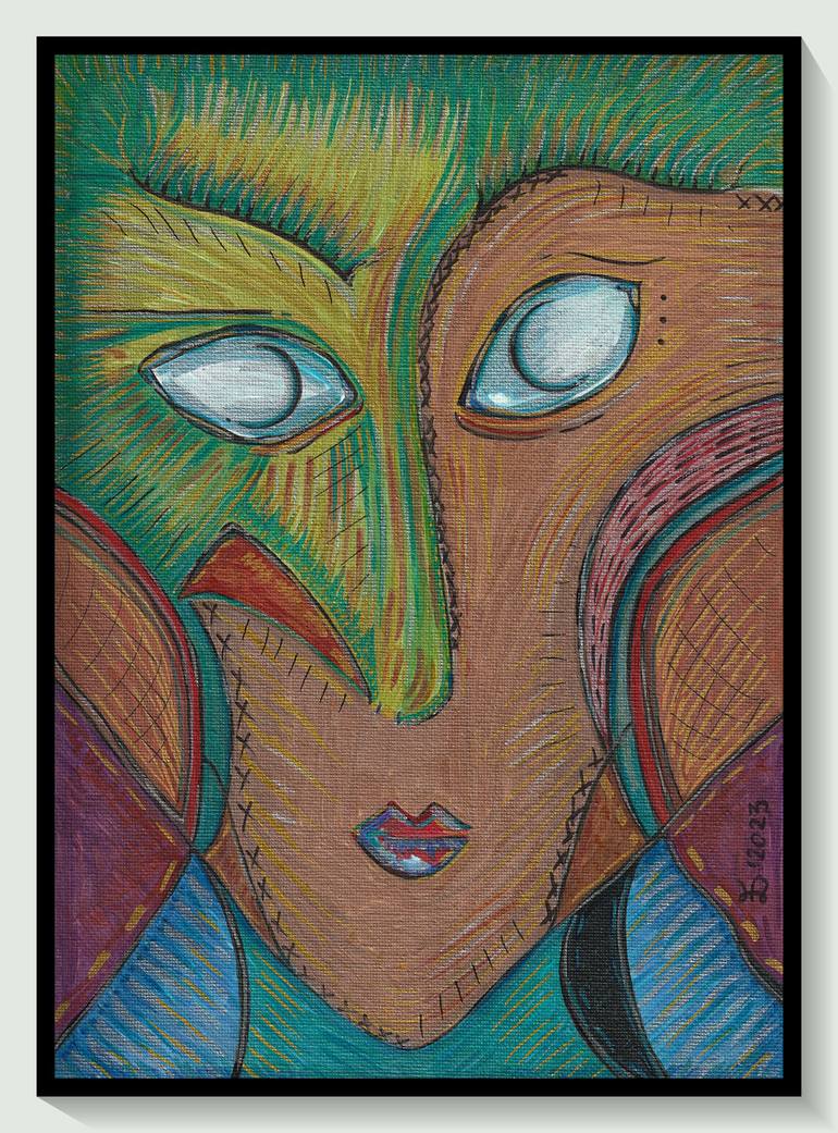 Original Abstract People Painting by Ewa Dura