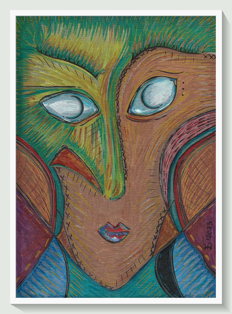 Original Abstract People Painting by Ewa Dura