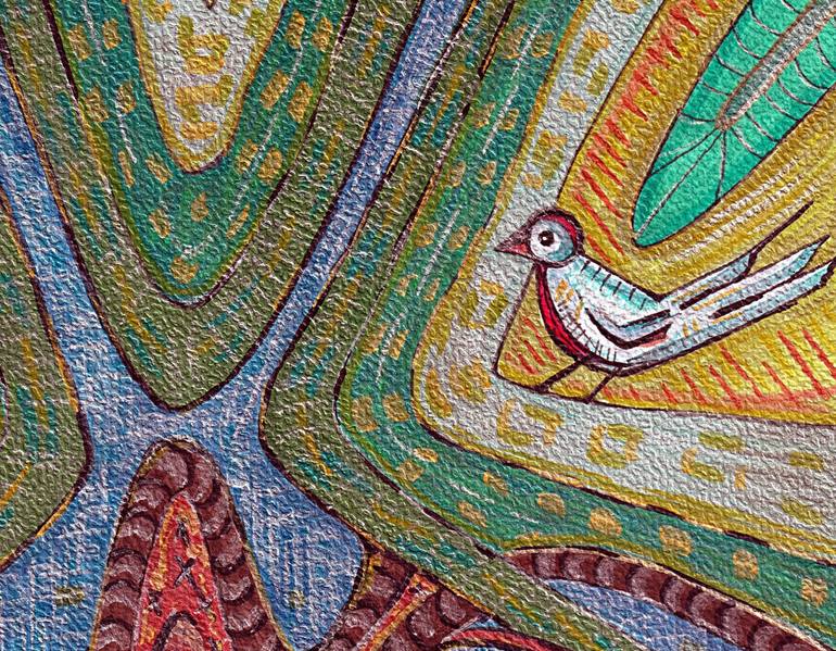 Original Art Deco Nature Painting by Ewa Dura