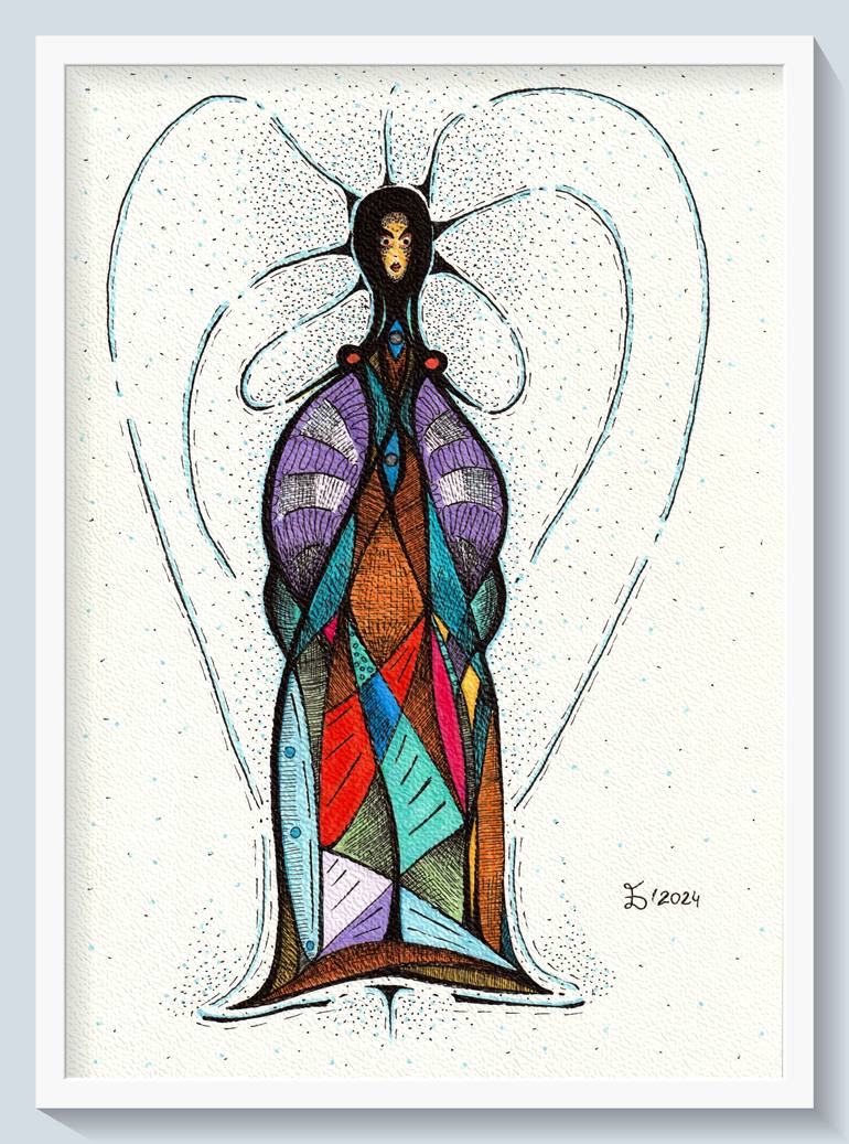 Original Abstract Women Drawing by Ewa Dura