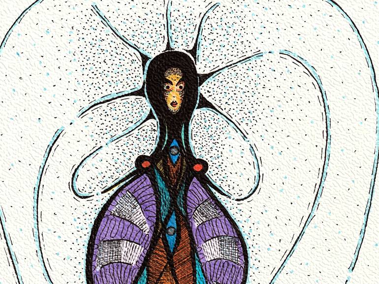 Original Abstract Women Drawing by Ewa Dura