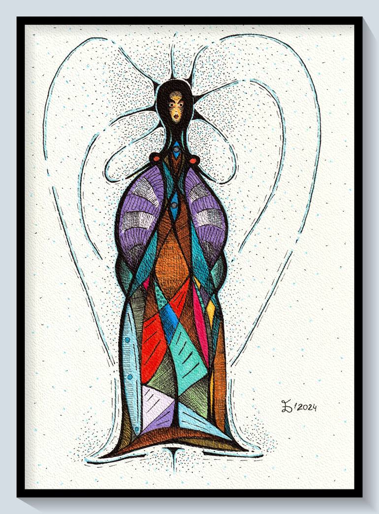 Original Abstract Women Drawing by Ewa Dura