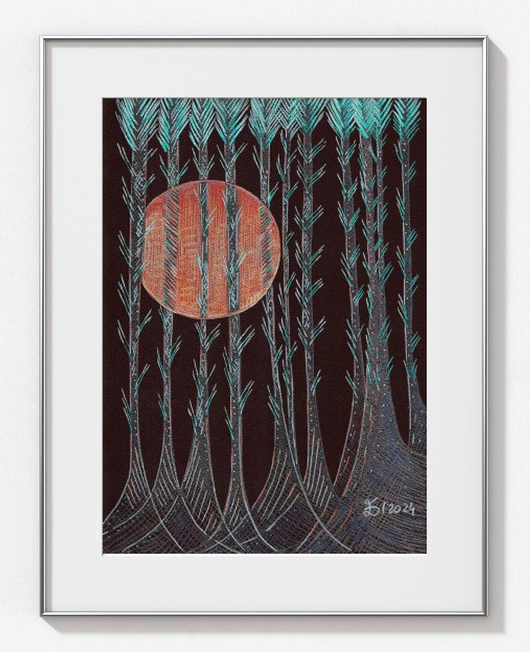 Original Abstract Nature Drawing by Ewa Dura