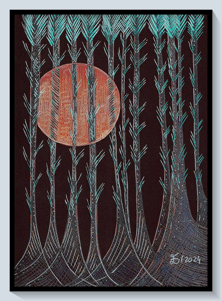 Original Abstract Nature Drawing by Ewa Dura