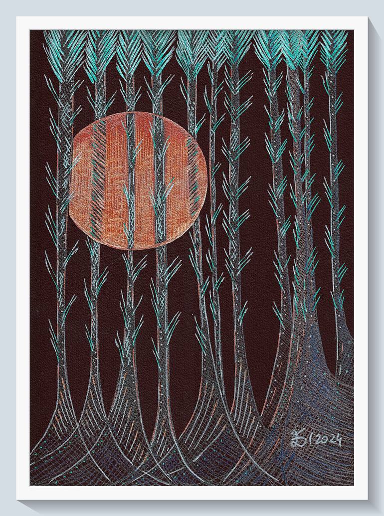 Original Abstract Nature Drawing by Ewa Dura