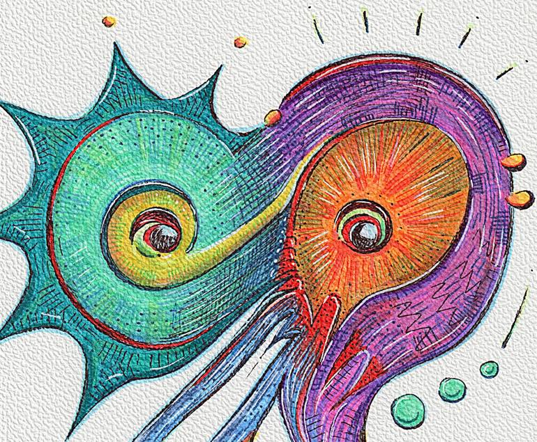 Original Abstract Animal Drawing by Ewa Dura