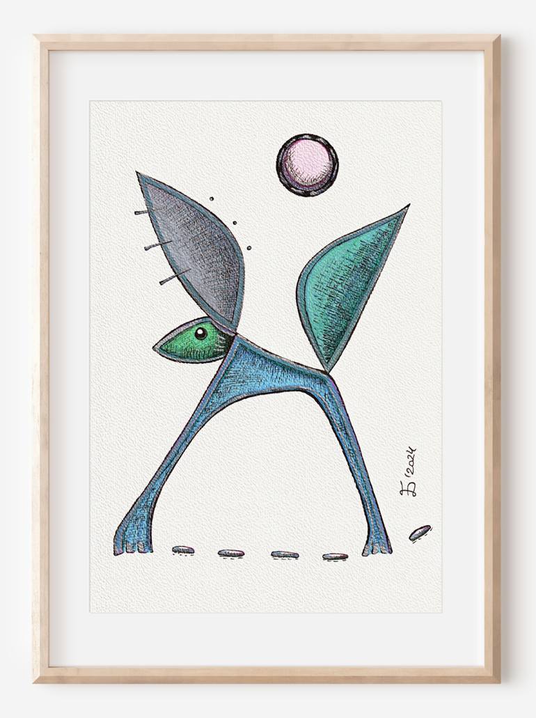 Original Surrealism Animal Drawing by Ewa Dura