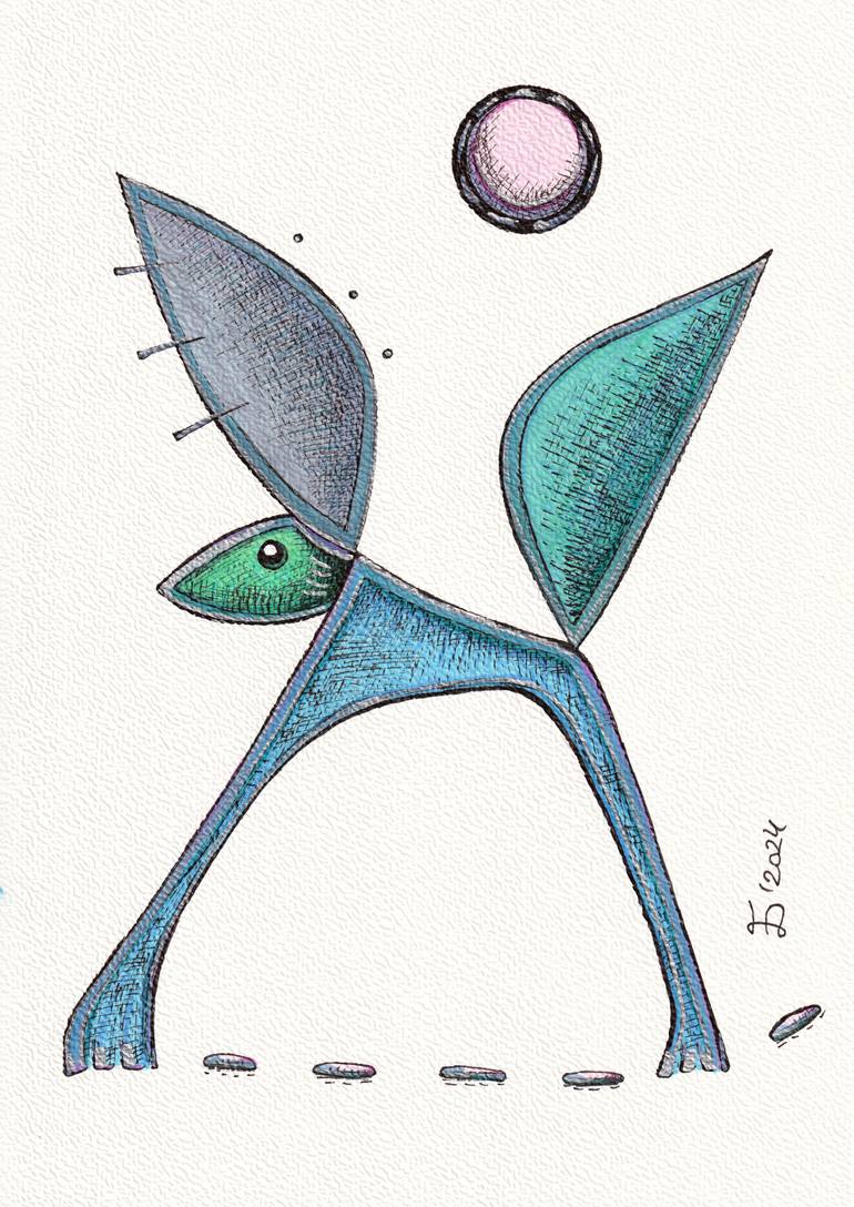 Original Surrealism Animal Drawing by Ewa Dura