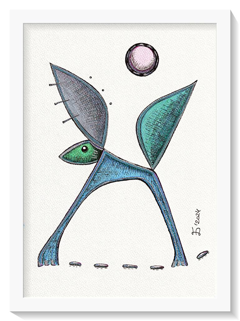 Original Surrealism Animal Drawing by Ewa Dura