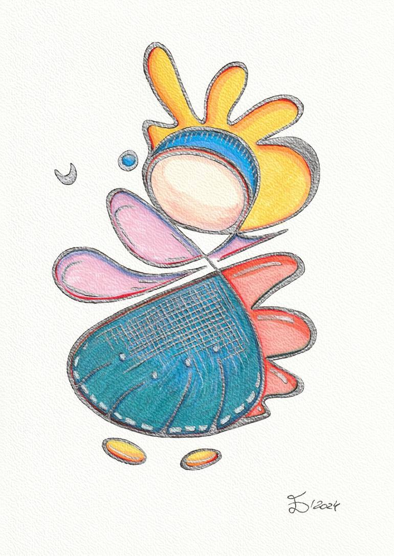 Original Abstract Love Drawing by Ewa Dura