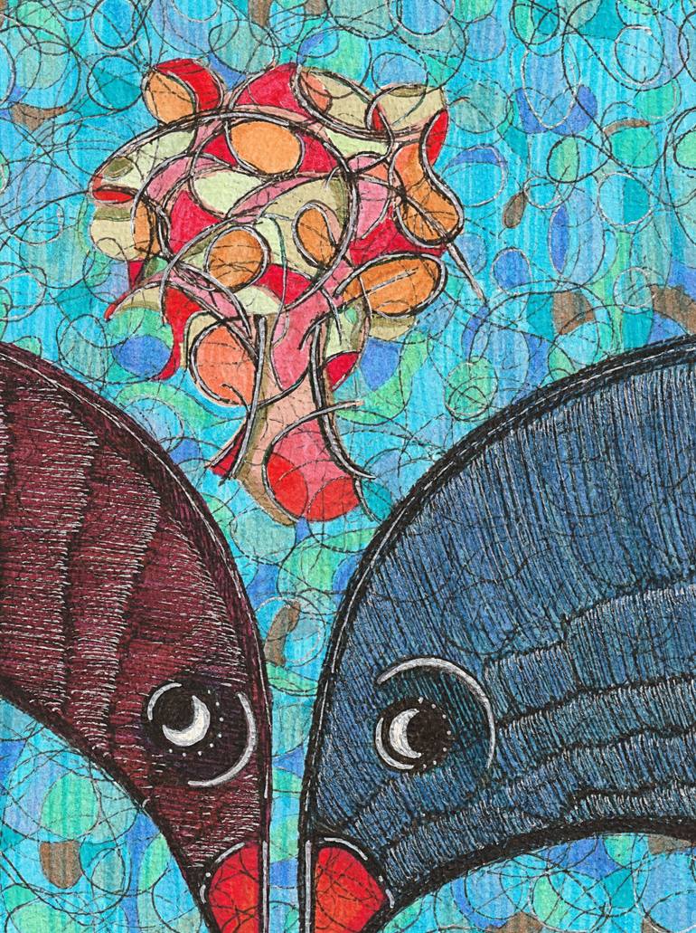 Original Contemporary Abstract Drawing by Ewa Dura