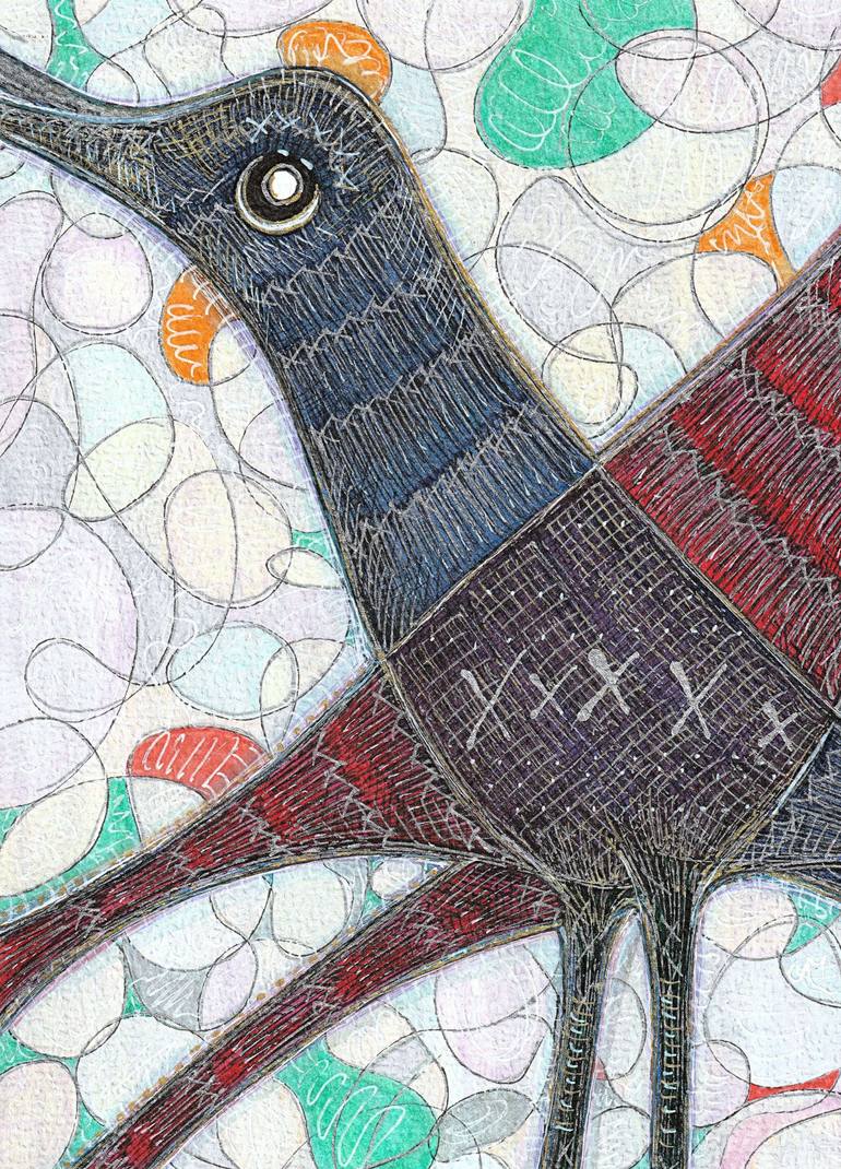 Original Abstract Animal Drawing by Ewa Dura