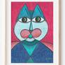 Catman. Fine art drawing by Ewa Dura.
