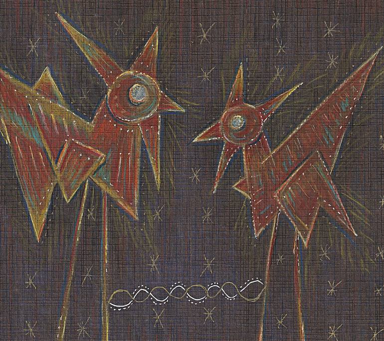 Original Abstract Animal Drawing by Ewa Dura