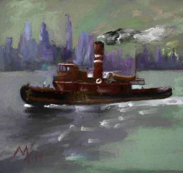 Print of Ship Mixed Media by Mark Alexander