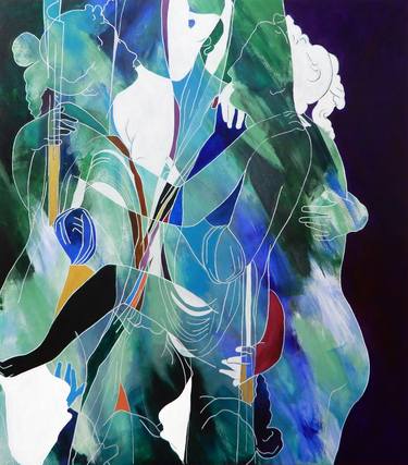 Original Figurative Abstract Paintings by Pantelis Nicolaou