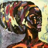 african woman in turban by Anna Shchetinina