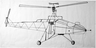 Original Aeroplane Drawing by Elena Ikovleva