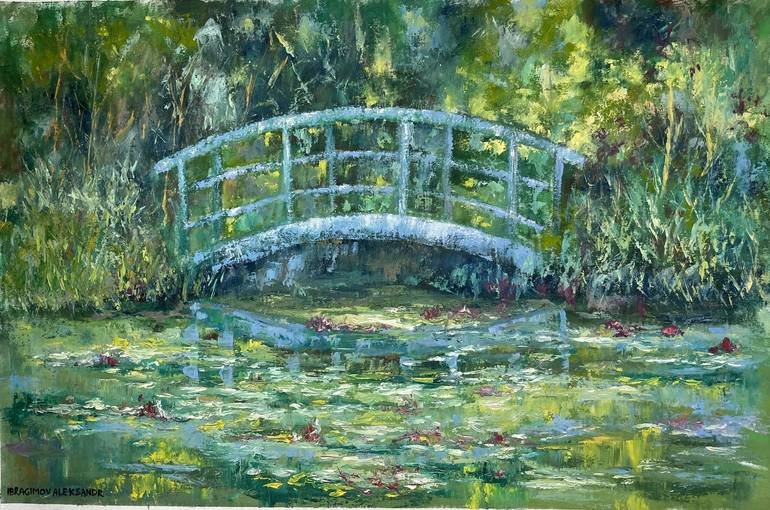 Original Impressionism Garden Painting by Aleksandr Ibragimov