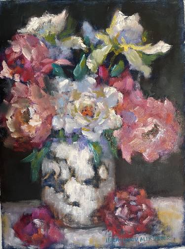 Original Floral Painting by Aleksandr Ibragimov