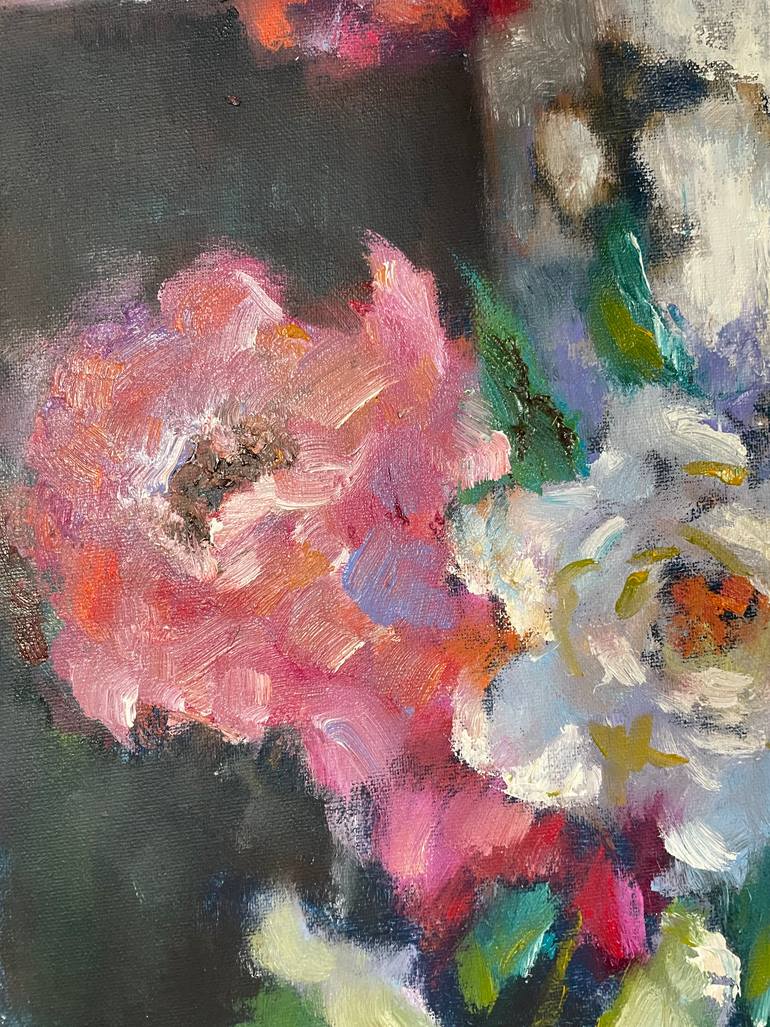 Original Impressionism Floral Painting by Aleksandr Ibragimov